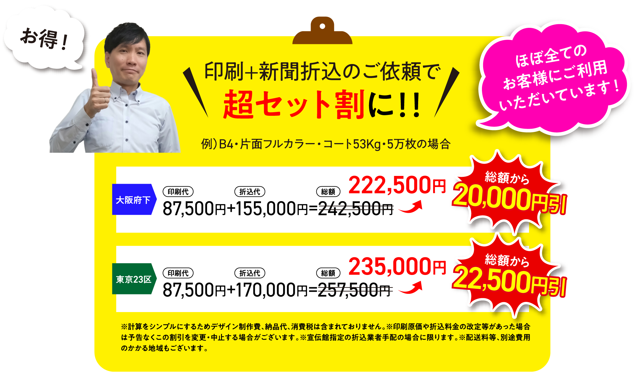 印刷+新聞折込のご依頼で超セット割に！！